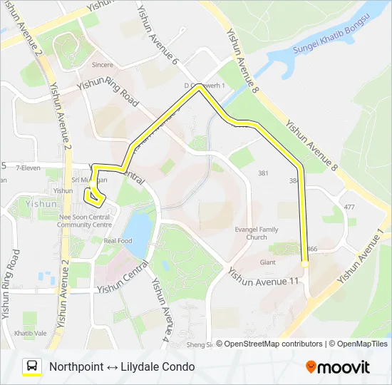 公交LILYDALE CONDO SHUTTLE路的线路图