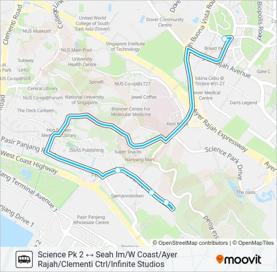 公交SCIENCE PARK 2 LUNCH SHUTTLE路的线路图