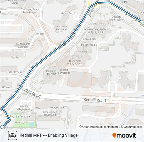 公交ENABLING VILLAGE SHUTTLE路的线路图
