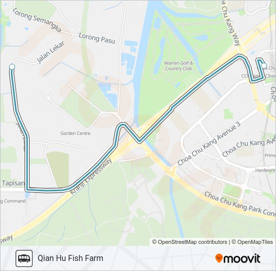 QIAN HU FISH FARM SHUTTLE Bus Line Map