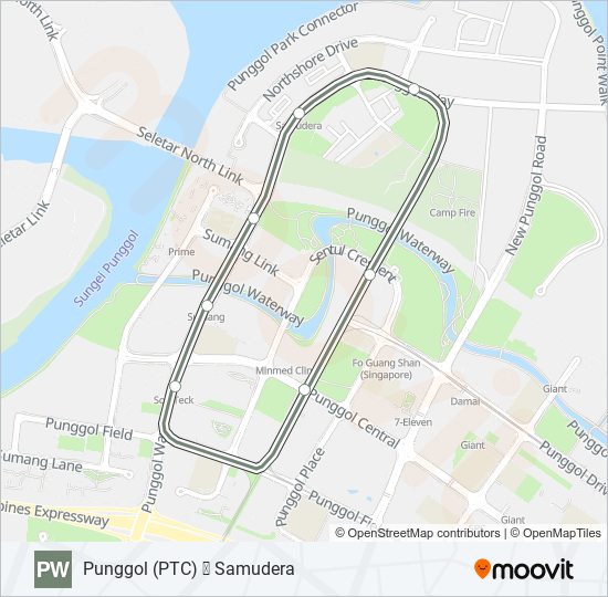 PUNGGOL WEST LRT mrt & lrt Line Map