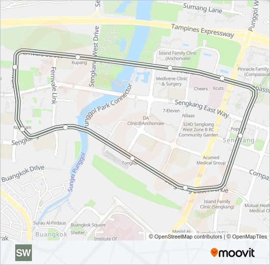 SENGKANG WEST LRT MRT & LRT Line Map