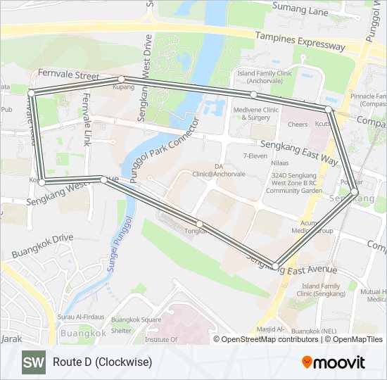 SENGKANG WEST LRT mrt & lrt Line Map