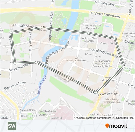 SENGKANG WEST LRT MRT & LRT Line Map