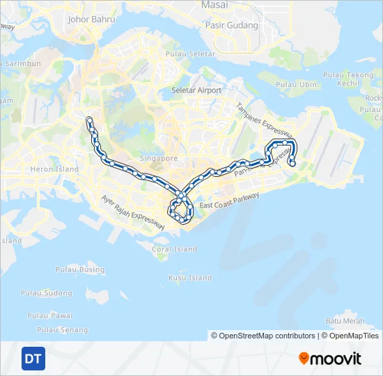 地铁DOWNTOWN LINE路的线路图