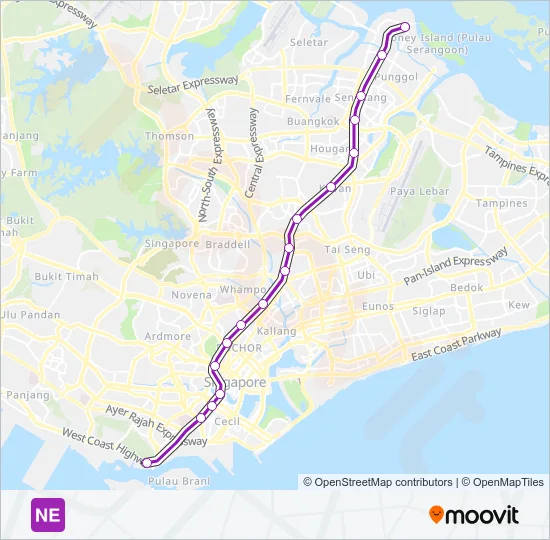 NORTH EAST LINE Metro Line Map