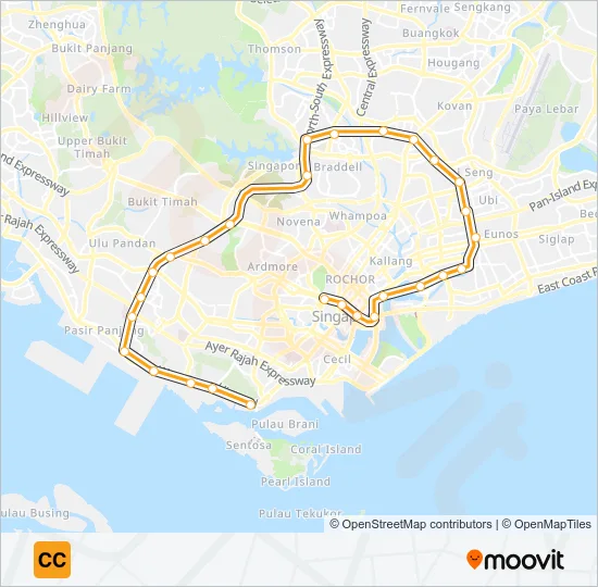 地铁CIRCLE LINE路的线路图