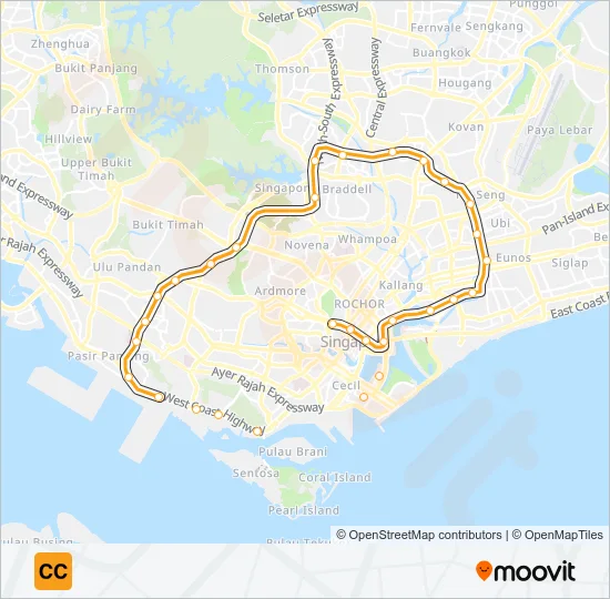 地铁CIRCLE LINE路的线路图