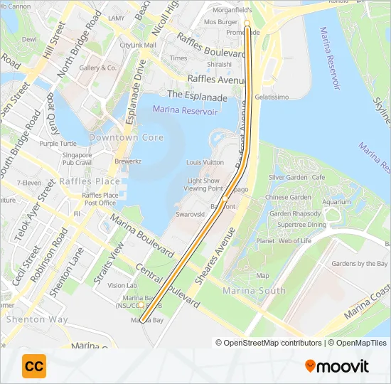 地铁CIRCLE LINE路的线路图