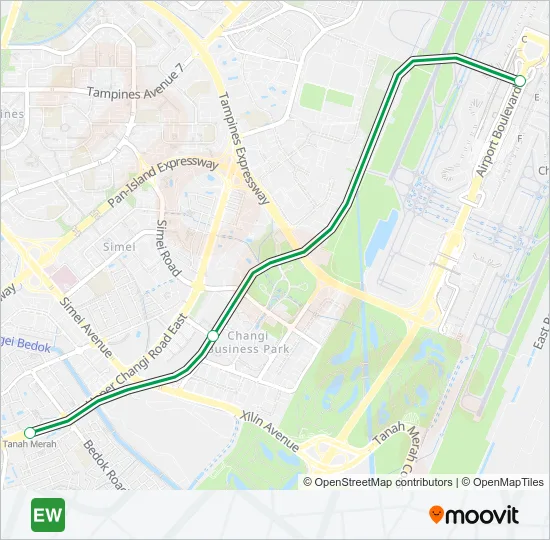 地铁EAST WEST LINE路的线路图