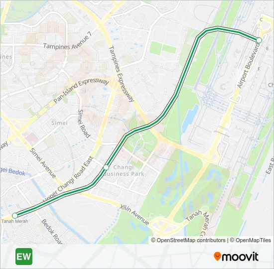 地铁EAST WEST LINE路的线路图