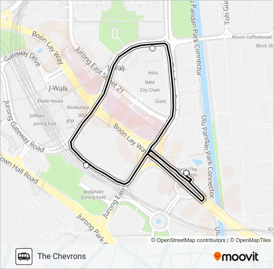 公交THE CHEVRONS SHUTTLE路的线路图