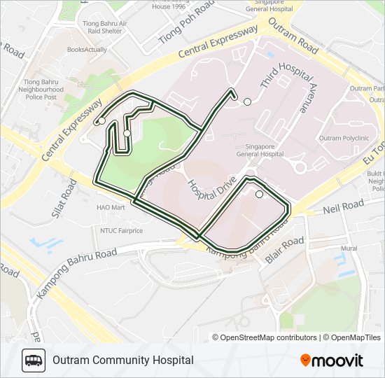 SGH CAR PARK H SHUTTLE bus Line Map