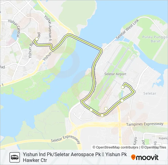 公交YISHUN PK HC SHUTTLE路的线路图