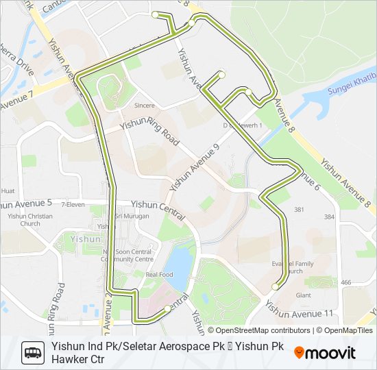 YISHUN PK HC SHUTTLE bus Line Map