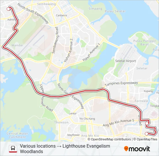 公交LIGHTHOUSE EVANGELISM SHUTTLE路的线路图