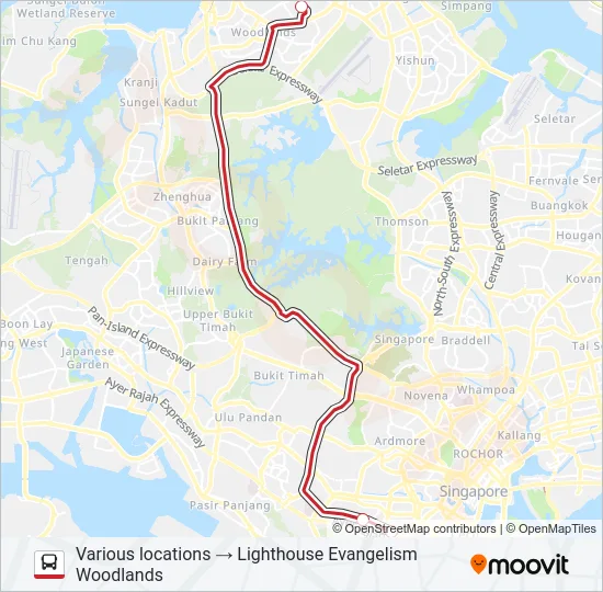 公交LIGHTHOUSE EVANGELISM SHUTTLE路的线路图