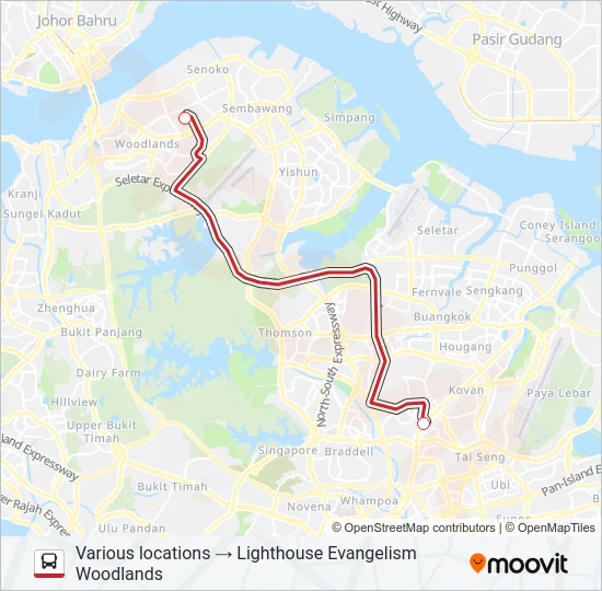 公交LIGHTHOUSE EVANGELISM SHUTTLE路的线路图