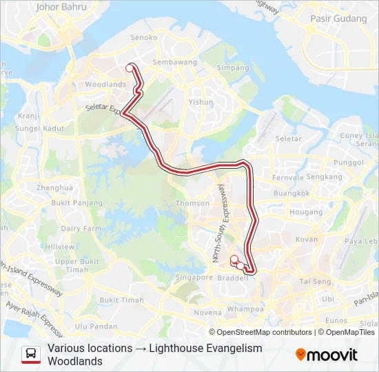 公交LIGHTHOUSE EVANGELISM SHUTTLE路的线路图