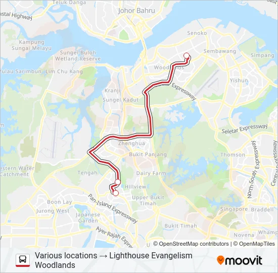 公交LIGHTHOUSE EVANGELISM SHUTTLE路的线路图
