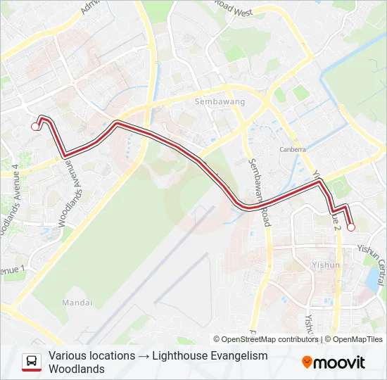 公交LIGHTHOUSE EVANGELISM SHUTTLE路的线路图