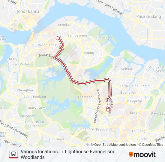公交LIGHTHOUSE EVANGELISM SHUTTLE路的线路图