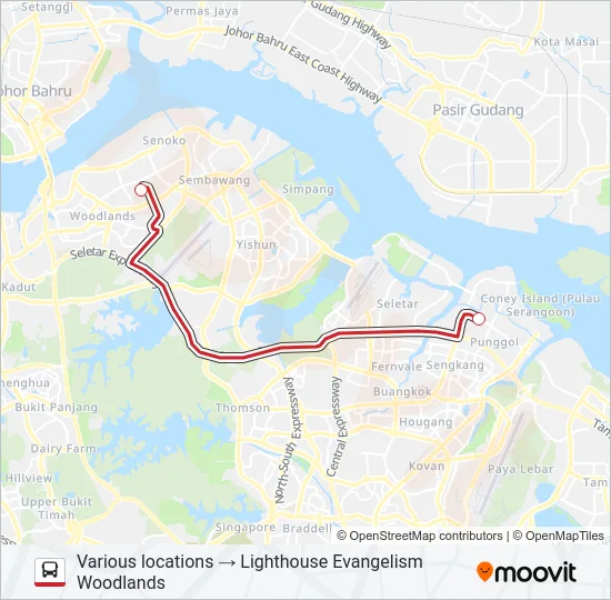 公交LIGHTHOUSE EVANGELISM SHUTTLE路的线路图