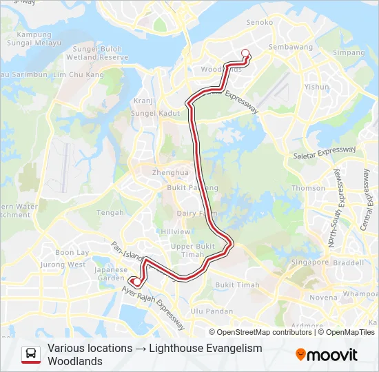 公交LIGHTHOUSE EVANGELISM SHUTTLE路的线路图