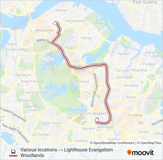 公交LIGHTHOUSE EVANGELISM SHUTTLE路的线路图