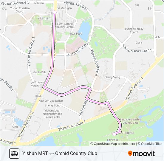 Orchid Country Club Shuttle Route Schedules Stops Maps Yishun Mrt Station