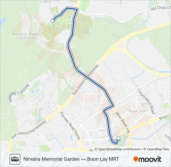公交NIRVANA MEMORIAL GARDEN SHUTTLE路的线路图