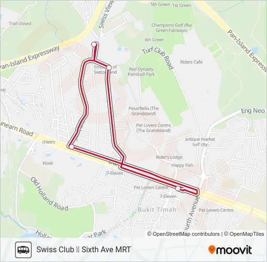 公交SWISS CLUB SHUTTLE路的线路图