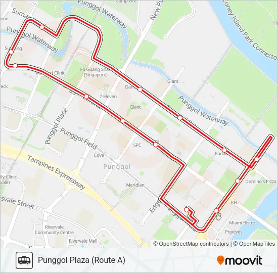 PUNGGOL PLAZA SHUTTLE Bus Line Map