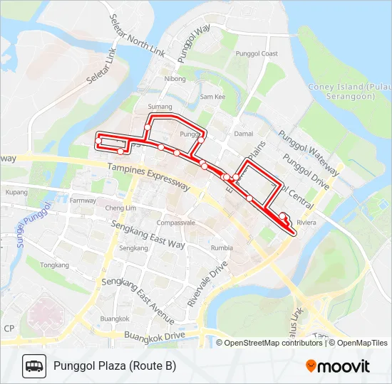 公交PUNGGOL PLAZA SHUTTLE路的线路图