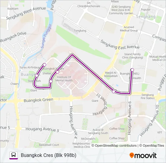 公交114A路的线路图