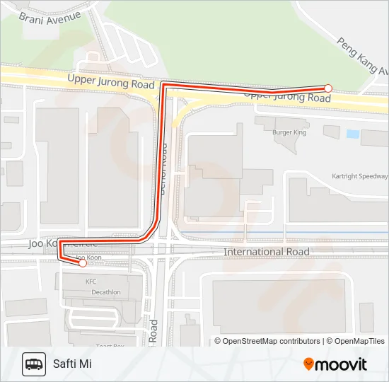 公交SAFTI MI SHUTTLE路的线路图
