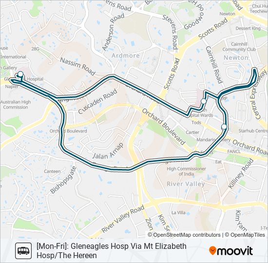 PARKWAY HOSPITALS SHUTTLE bus Line Map