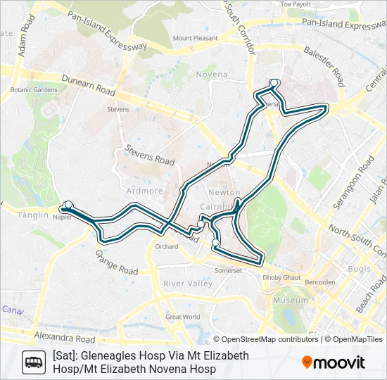 公交PARKWAY HOSPITALS SHUTTLE路的线路图