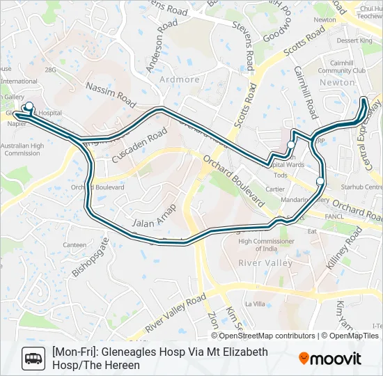 PARKWAY HOSPITALS SHUTTLE Bus Line Map