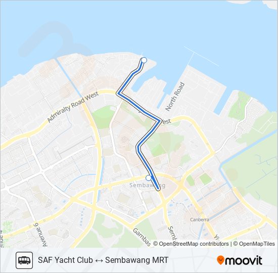 SAF YACHT CLUB SHUTTLE bus Line Map