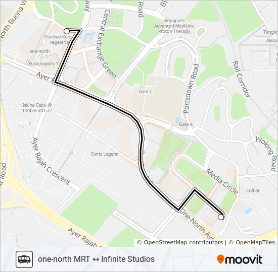公交INFINITE STUDIOS SHUTTLE路的线路图