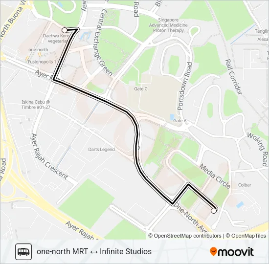 公交INFINITE STUDIOS SHUTTLE路的线路图