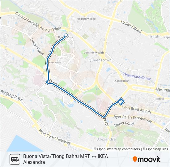 公交IKEA ALEXANDRA SHUTTLE路的线路图
