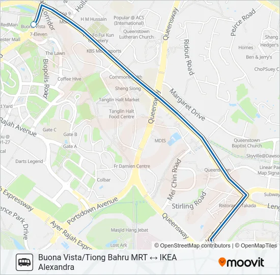 公交IKEA ALEXANDRA SHUTTLE路的线路图