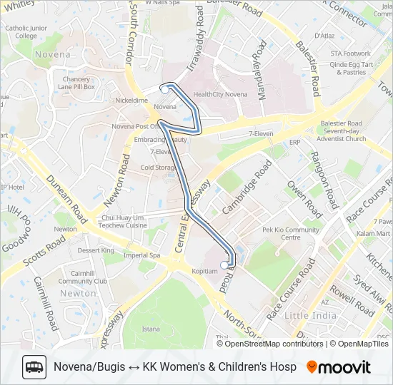 公交KKH SHUTTLE BUS路的线路图