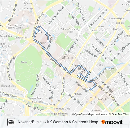 公交KKH SHUTTLE BUS路的线路图