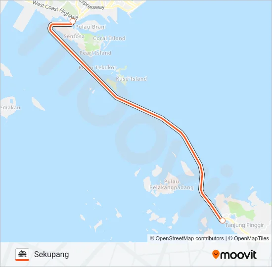 轮渡BF SEKUPANG路的线路图