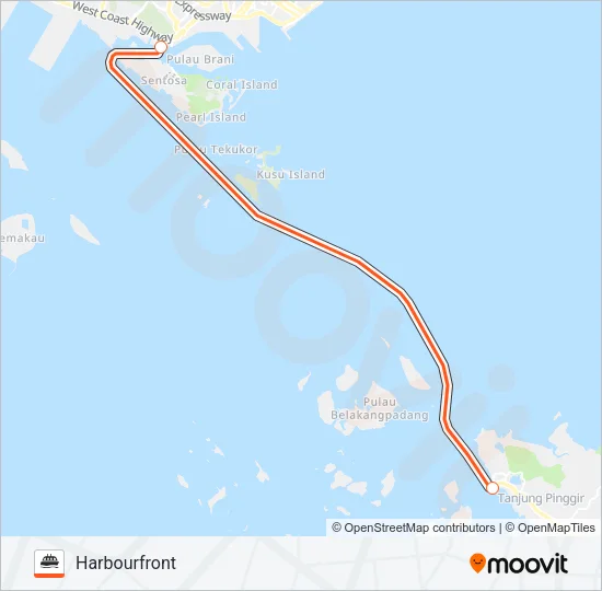 轮渡BF SEKUPANG路的线路图