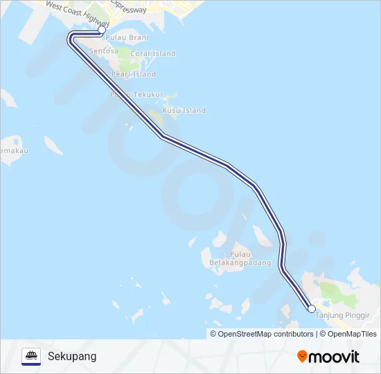 轮渡MFF SEKUPANG路的线路图