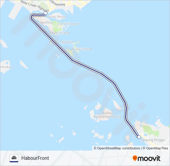 轮渡MFF SEKUPANG路的线路图